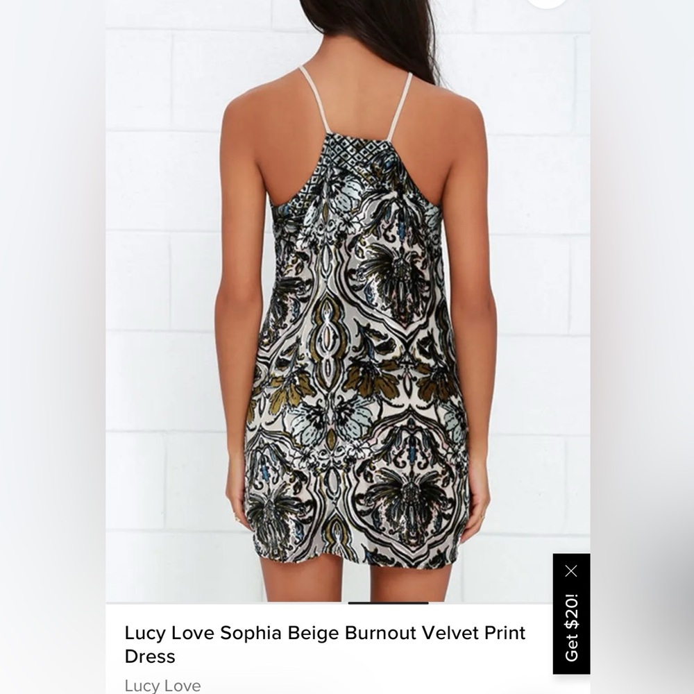 Lucy Love Patterned Velvet Mini Dress